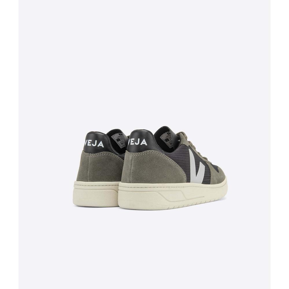 Men's Veja V-10 RIPSTOP Sneakers Black/Grey | ZA 325MQZ